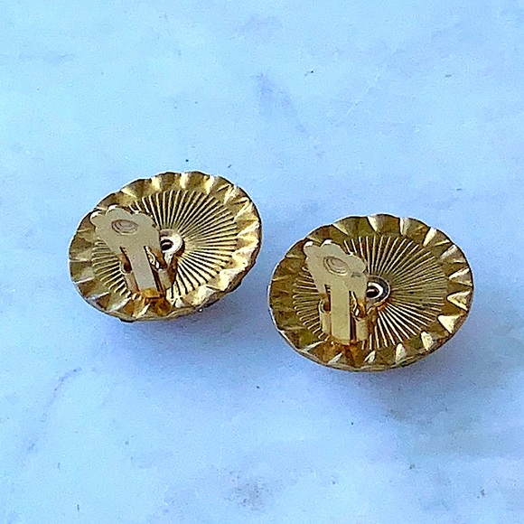 VINTAGE EARRINGS AMETHYST & LILAC AUSTRIAN CRYSTALS ROUND BUTTON SHAPE - Picture 10 of 11